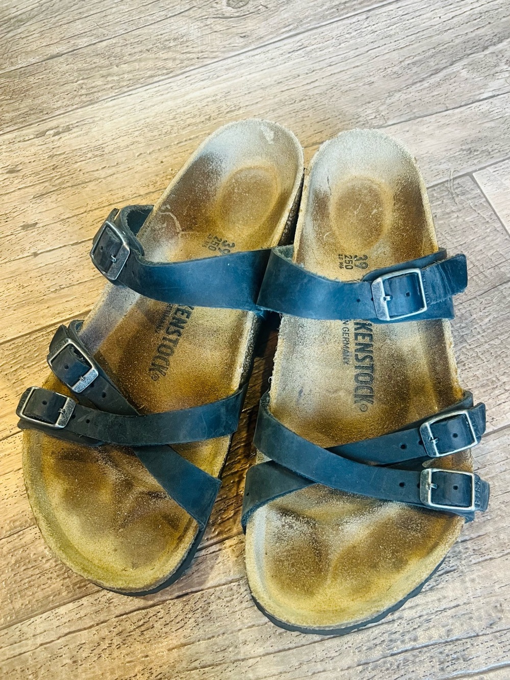 Birkenstock Franca Black Triple-Strap Buckle Sandals